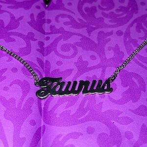 New GirlProps “Taurus” Zodiac Script Girls Nickel Free Necklace